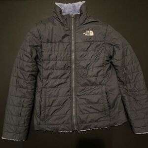 The North Face Mossbud Swirl Reversible Insulated Jacket Grey/Lavender M (10/12)